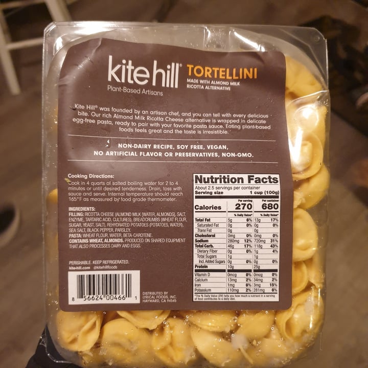 photo of Kite Hill Non dairy tortellini shared by @autumnleaves on  27 Mar 2022 - review