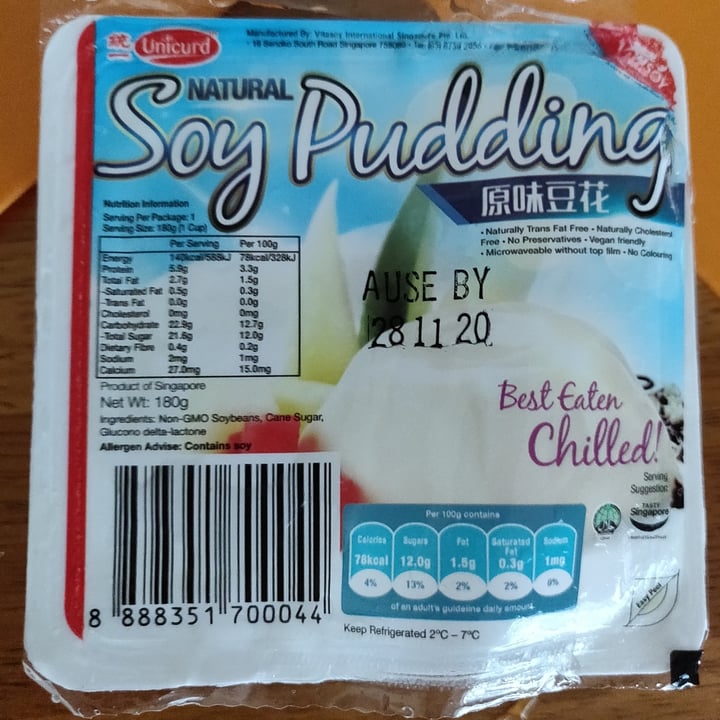 photo of Unicurd Natural Soy Pudding shared by @cel3ritas on  15 Nov 2020 - review