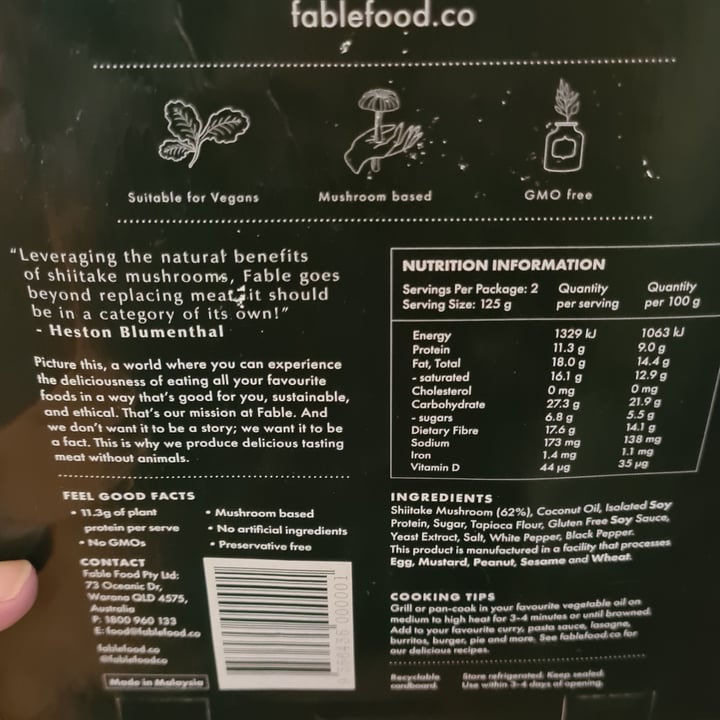 review photo of Fable Plant Based Braised Beef shared by @nightinghale on 01 Mar 2021 - review