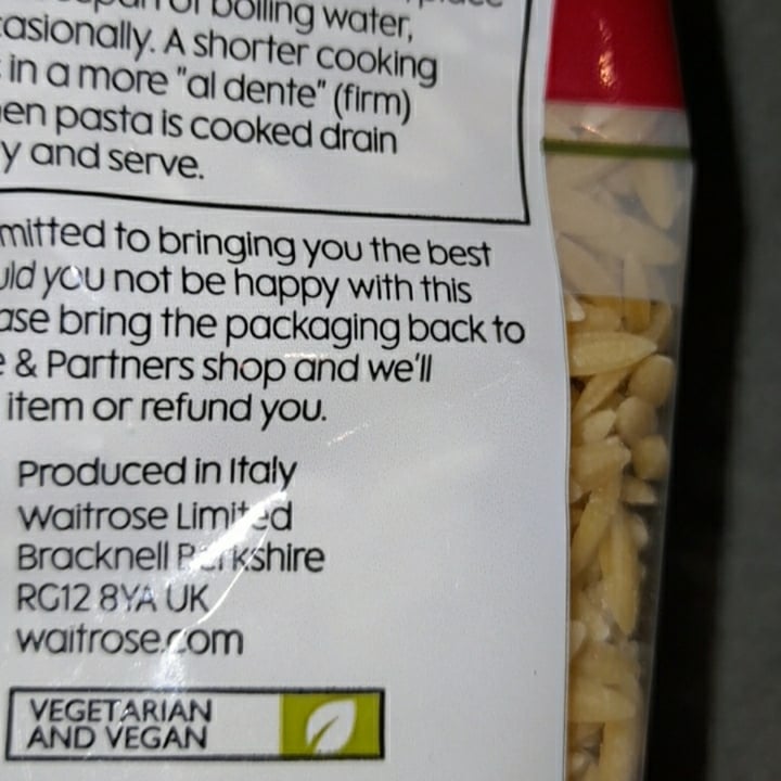 photo of Waitrose Orzo shared by @lucybeb123 on  22 Jan 2021 - review