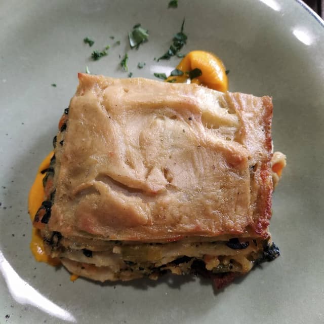 Photo of the dish “Lasagne zucca, cavolo nero e cavolfiore”