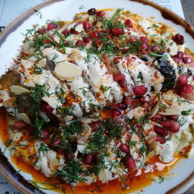 Foto del piatto “Beringela assada com Hummus”