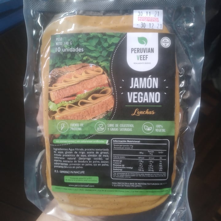 photo of Peruvian Veef Jamon Vegano Lonchas shared by @alessa182 on  10 Dec 2021 - review