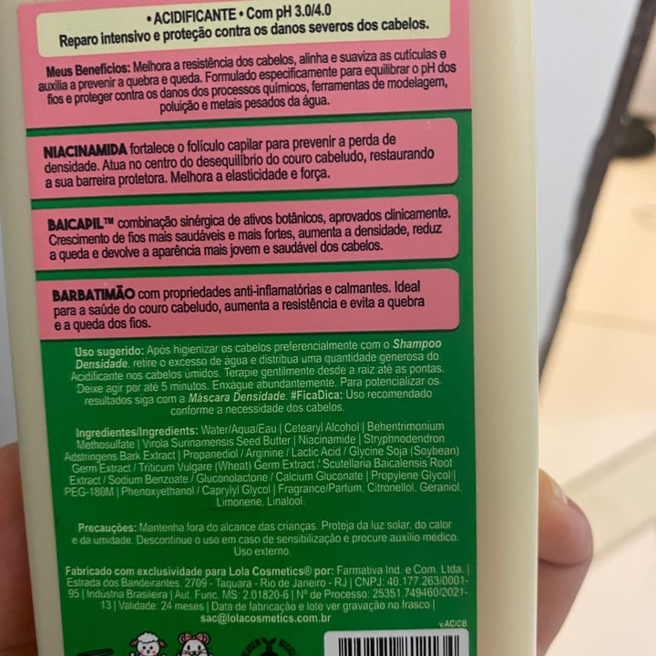 review photo of Lola Cosmetics Densidade Acidificante shared by @arytania on 28 Apr 2022 - review