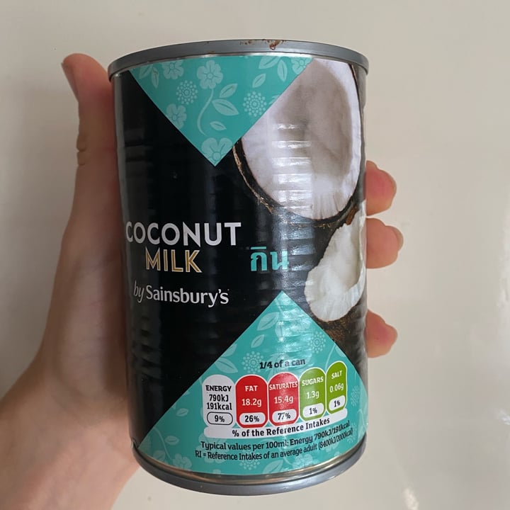 photo of Sainsbury's Coconut milk shared by @veggiejessie on  25 Feb 2022 - review