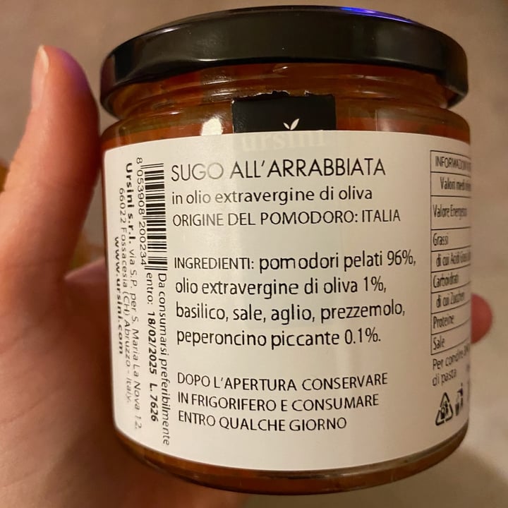 photo of Ursini Sugo All’arrabbiata shared by @pedro78 on  18 Apr 2022 - review