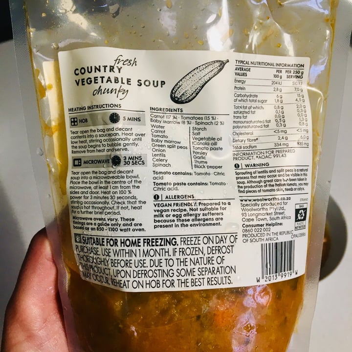 photo of Woolworths Food Fresh Country vegetable soup shared by @taz on  07 Jan 2021 - review