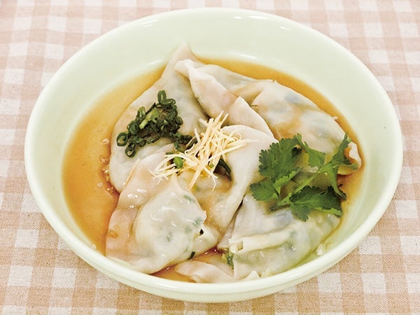 Japanese vegan dumpling soup