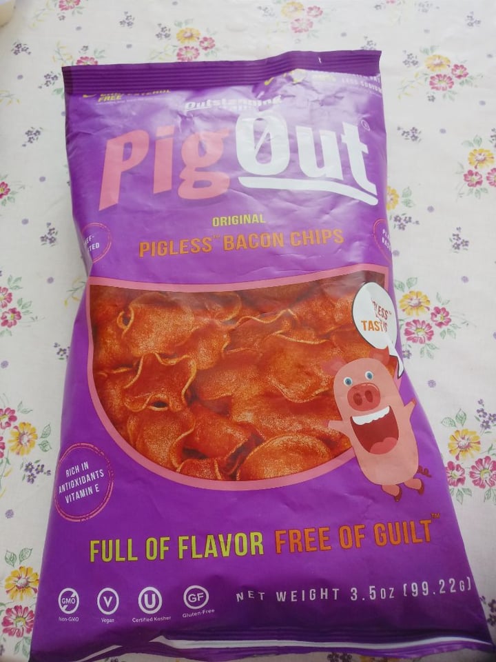 photo of Outstanding Foods Original Pigless Bacon Chips shared by @friendsnotfood on  23 Nov 2019 - review