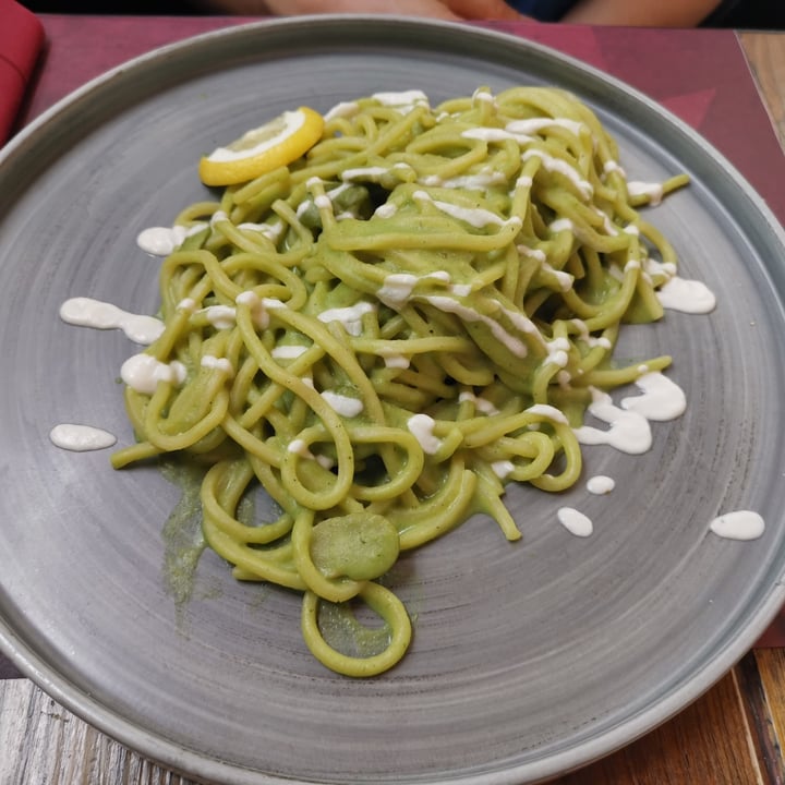 review photo of Rifugio Romano tonnarelli con crema di fave, menta e limone shared by @fedeioli on 13 Jun 2022 - review