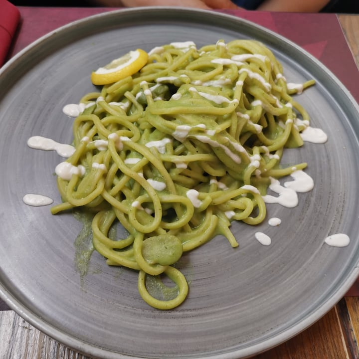 photo of Rifugio Romano tonnarelli con crema di fave, menta e limone shared by @fedeioli on  13 Jun 2022 - review