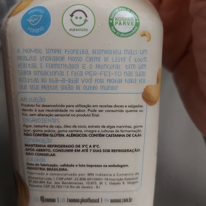 photo of NOMOO Plant-Based Brasil Creme de Leite shared by @karingropp94 on  01 Jun 2022 - review