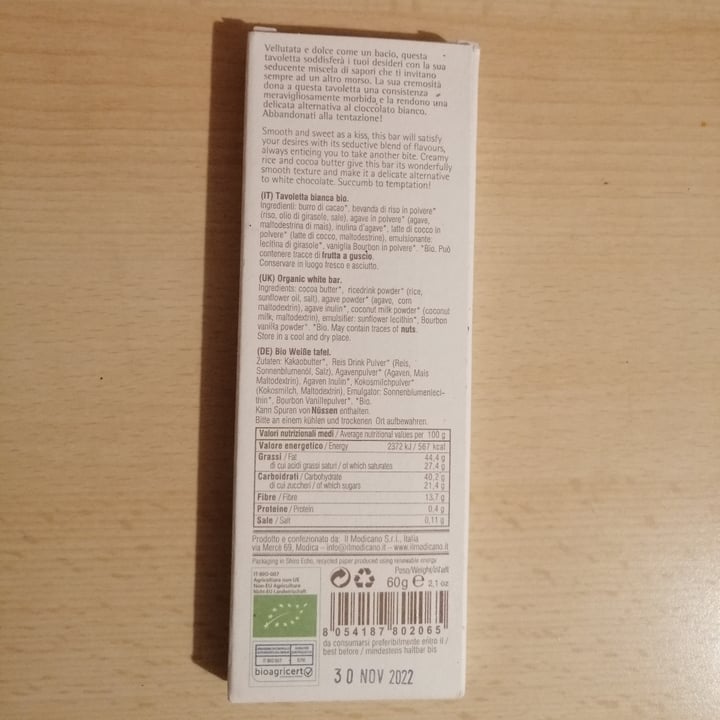 review photo of Il modicano Bianco Vegano - White Chocolate shared by @terraviola on 28 Jan 2022 - review