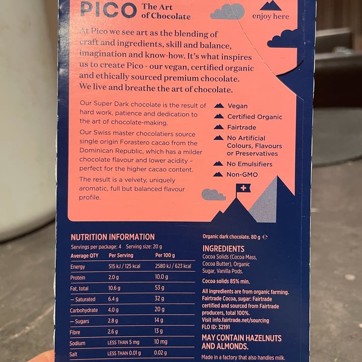 photo of Pico Chocolate Super Dark shared by @plantbasedancer on  24 Oct 2021 - review