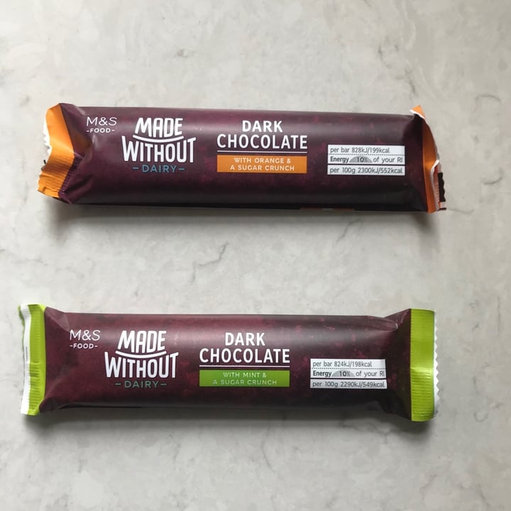 photo of Marks & Spencer Food (M&S) Made without dairy dark chocolate with orange and sugar crunch shared by @tg83 on  01 Apr 2020 - review