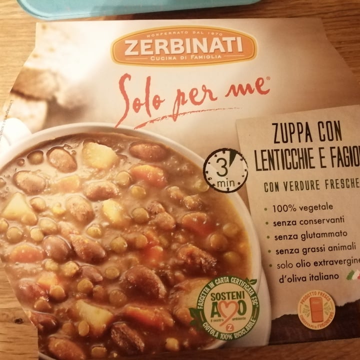 photo of Zerbinati Zuppa con lenticchie e fagioli shared by @laupoli on  28 Mar 2022 - review