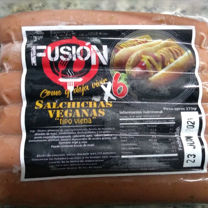 photo of Fusión vegana Salchichas Veganas tipo Viena shared by @franncanclini on  09 Jul 2021 - review