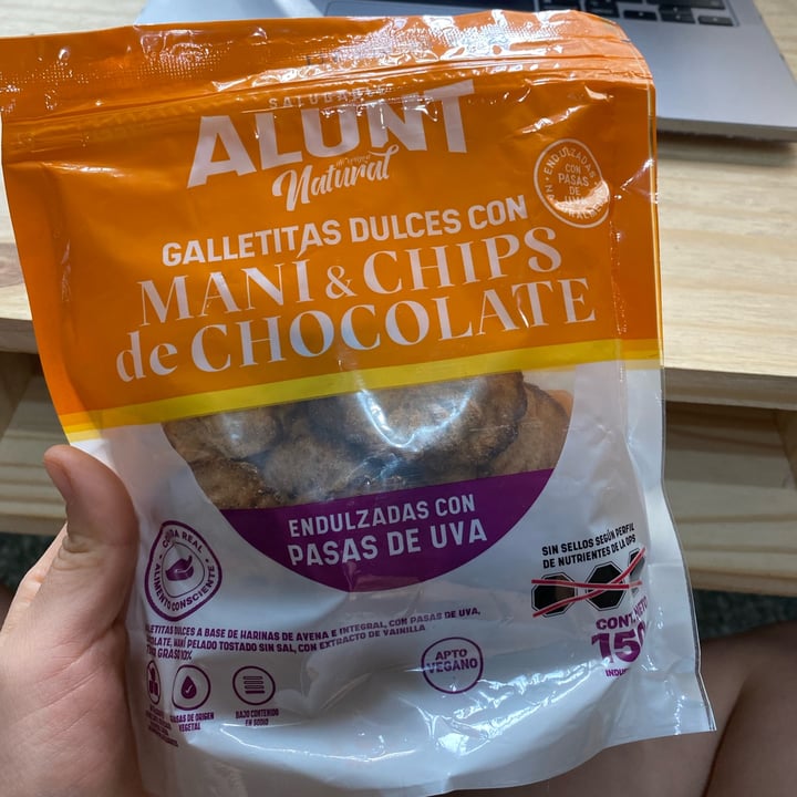 photo of Alunt Natural Alunt natural Galletitas maní & Chips De Chocolate shared by @sabrinasilvero on  03 Oct 2022 - review