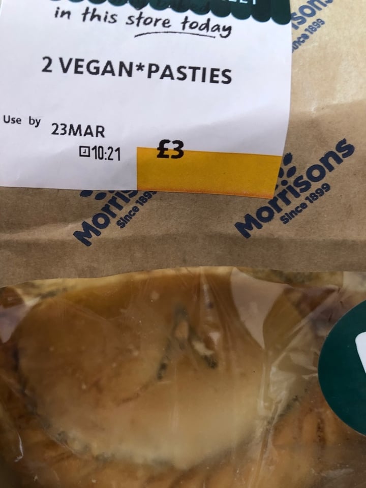 photo of Morrisons Vegan pasties shared by @sarage on  01 Apr 2020 - review