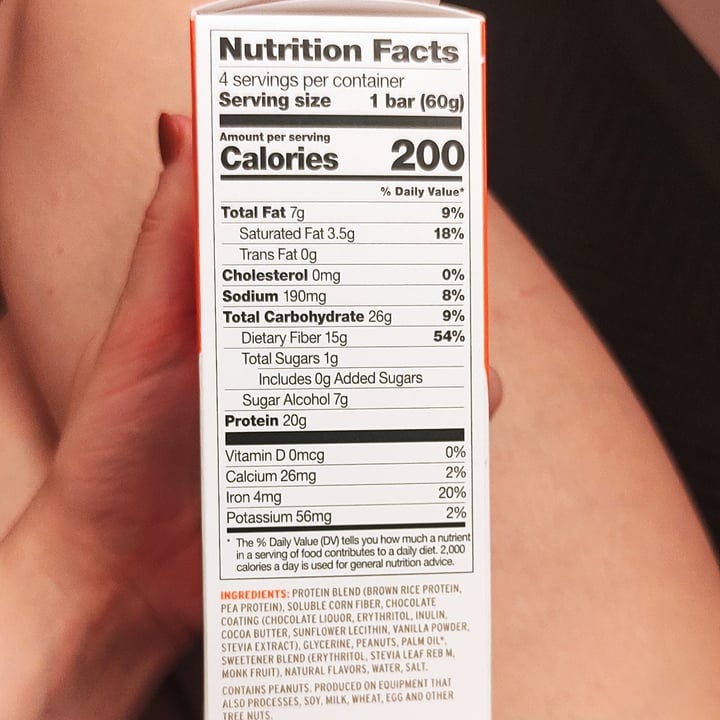 photo of No Cow Chocolate peanut butter cup protein bar shared by @eatwithzara on  08 Nov 2022 - review