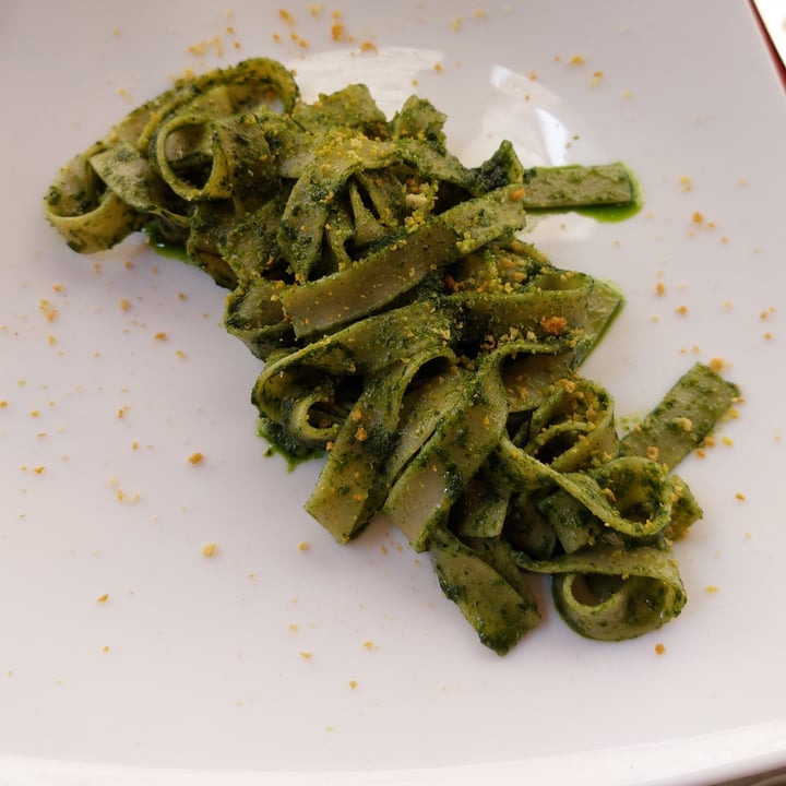 photo of Life Bistrot - Plant Based Restaurant - Archaeological Site Tagliatelle di grano antico, pesto di basilico e crumble shared by @angyveggy on  04 Jun 2022 - review