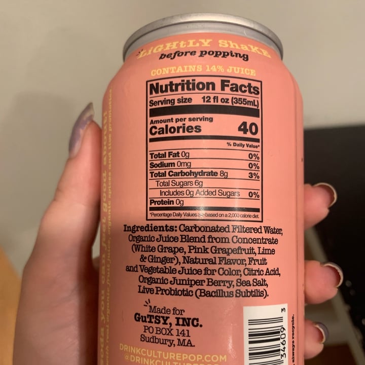 review photo of Culture Pop Soda Pink Grapefruit Ginger & Juniper shared by @ellieangel on 21 Aug 2022 - review
