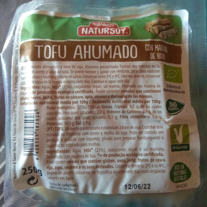 photo of Natursoy Tofu Ahumado shared by @davidganja on  11 May 2022 - review