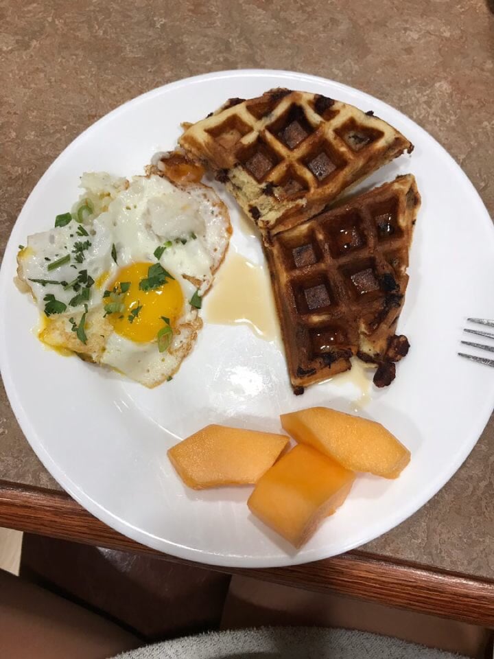 photo of Forbes College Eggs, waffle, and fruit shared by @jharisay on  18 Oct 2018 - review