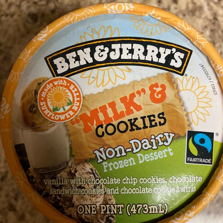 photo of Ben & Jerry's "Milk" & Cookies Non-Dairy Frozen Dessert shared by @vegansattva on  02 Apr 2021 - review
