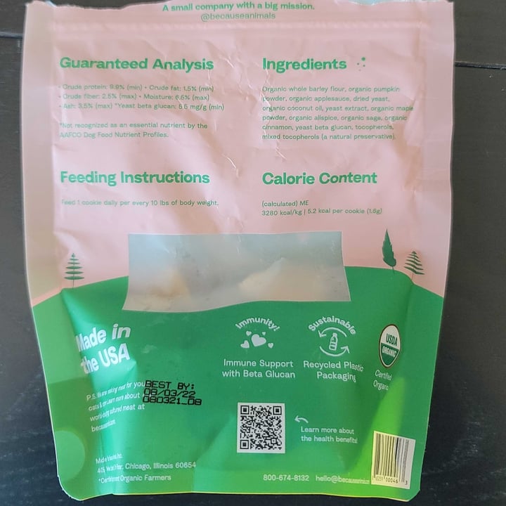 review photo of Because Animals Noochies Organic Dog Cookies shared by @vegronica on 17 Jun 2022 - review