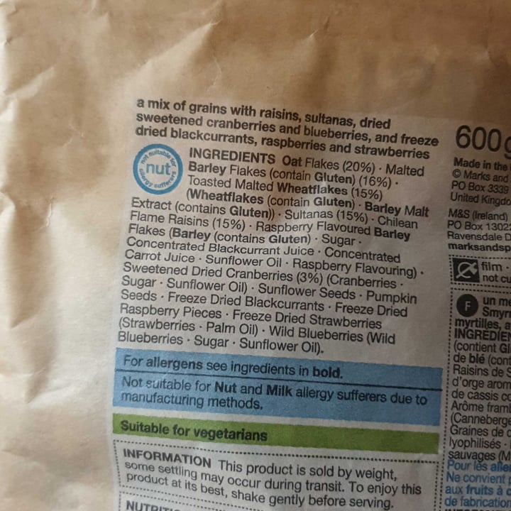 photo of Marks & Spencer Food (M&S) Muesli shared by @cytan21 on  14 Nov 2022 - review