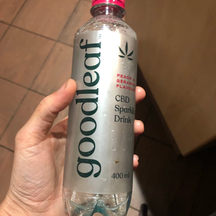 photo of Goodleaf Cbd infused peach and geranium sparkling water shared by @leighclare29 on  29 Aug 2020 - review