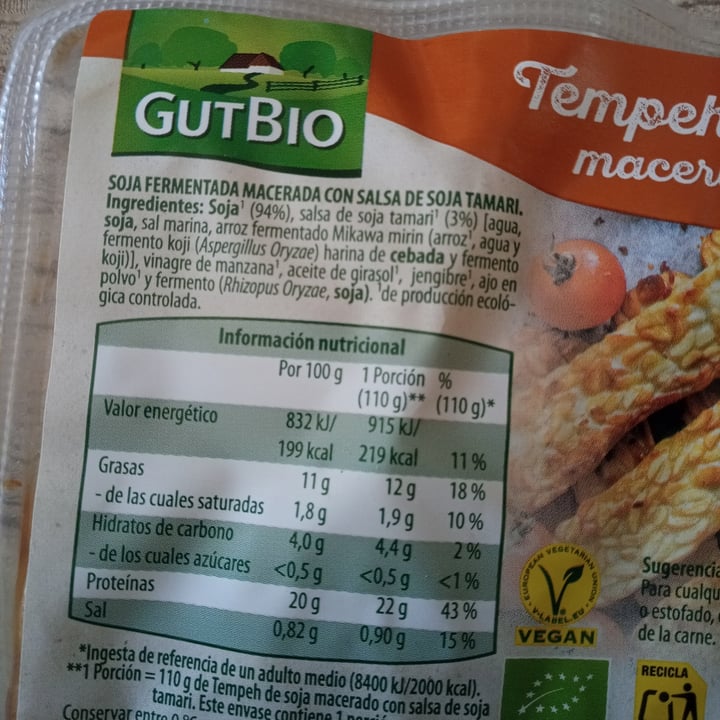 photo of GutBio Tempeh de soja macerado shared by @alexv269 on  22 Mar 2022 - review