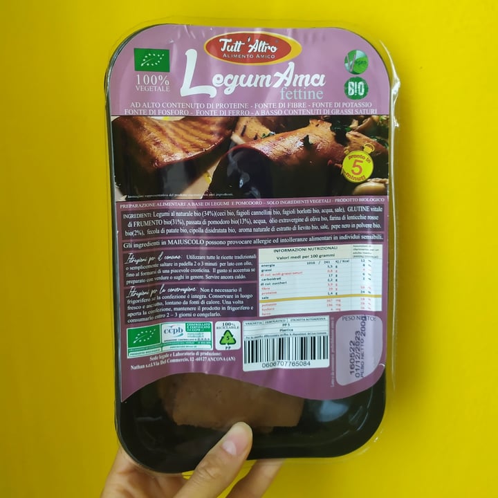 photo of TUTT' ALTRO Alimento Amico LegumAma fettine shared by @polpetta on  19 May 2022 - review
