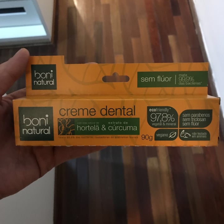 photo of Boni natural Creme Dental De Hortelã E Cúrcuma shared by @sobral on  22 Jul 2021 - review