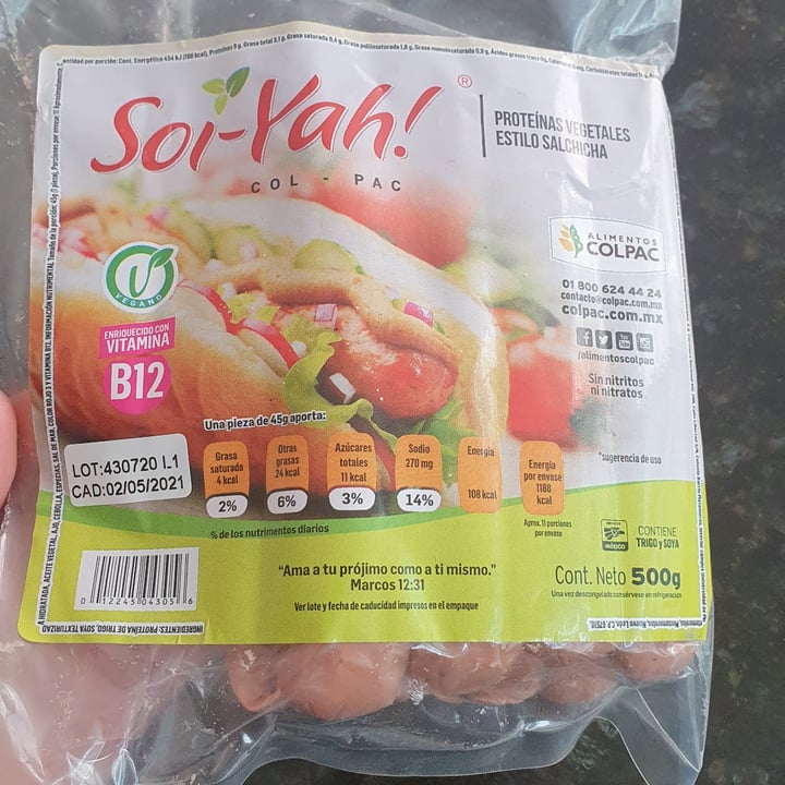 photo of Soi-yah! Proteina Vegetal Estilo Salchicha Con Tofu shared by @kahle on  15 Jan 2021 - review