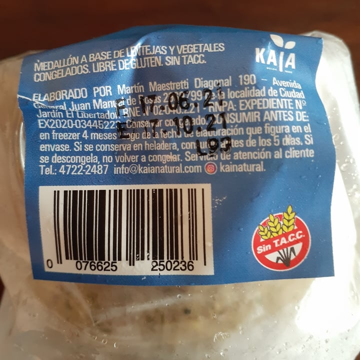 photo of Kaia Natural Foods Hamburguesa de lentejas y verdeo shared by @micaela10 on  24 Jul 2021 - review