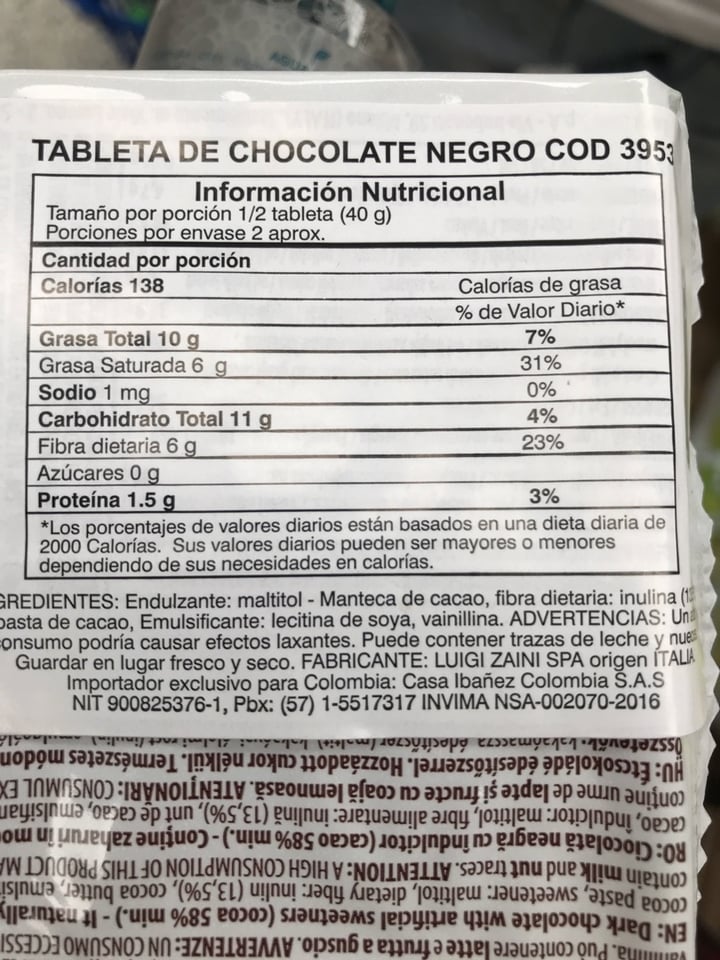 photo of Zàini Barra De Chocolate Amargo shared by @saharaxfade on  16 Feb 2020 - review