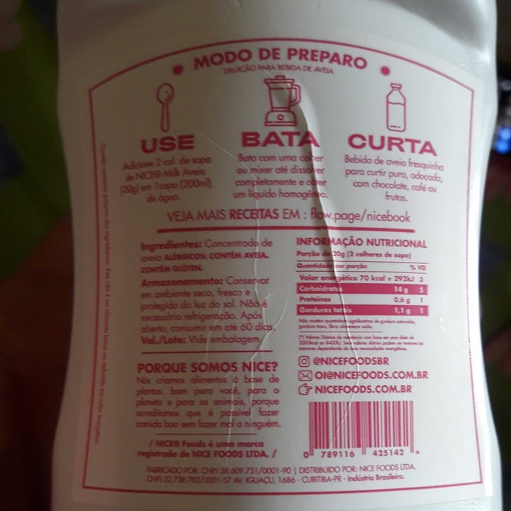 review photo of Nice foods Creme De Aveia shared by @fernandabrodrigues39 on 12 Jun 2022 - review