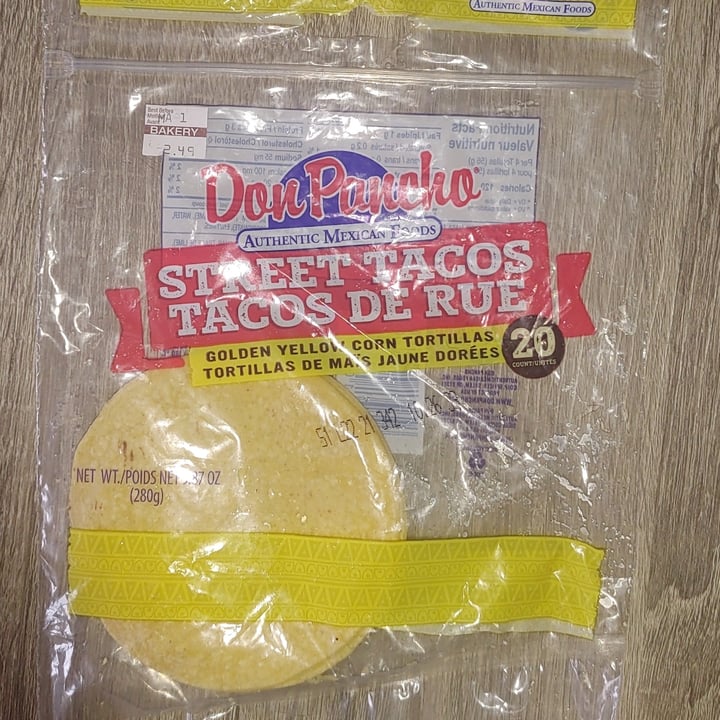 photo of Don Pancho street tacos golden yellow corn tortillas shared by @romeoluv1 on  23 Apr 2021 - review