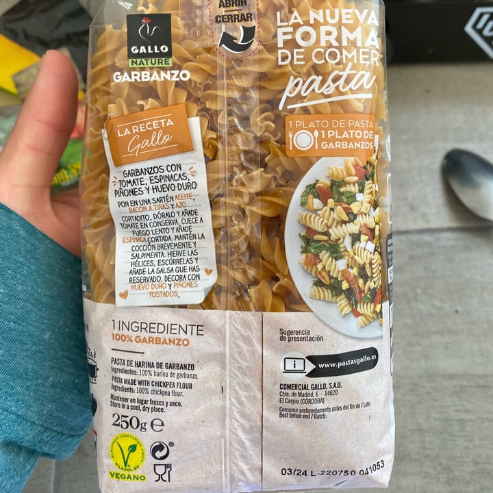 photo of Gallo Pasta de garbanzo shared by @eroticelectronic on  30 Aug 2022 - review