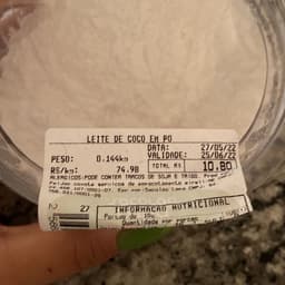 leite de coco em pó