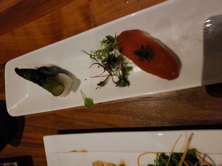 review photo of Shizen Vegan Sushi Bar & Izakaya Okra and tomato sashimi shared by @snooch90 on 12 Dec 2018 - review