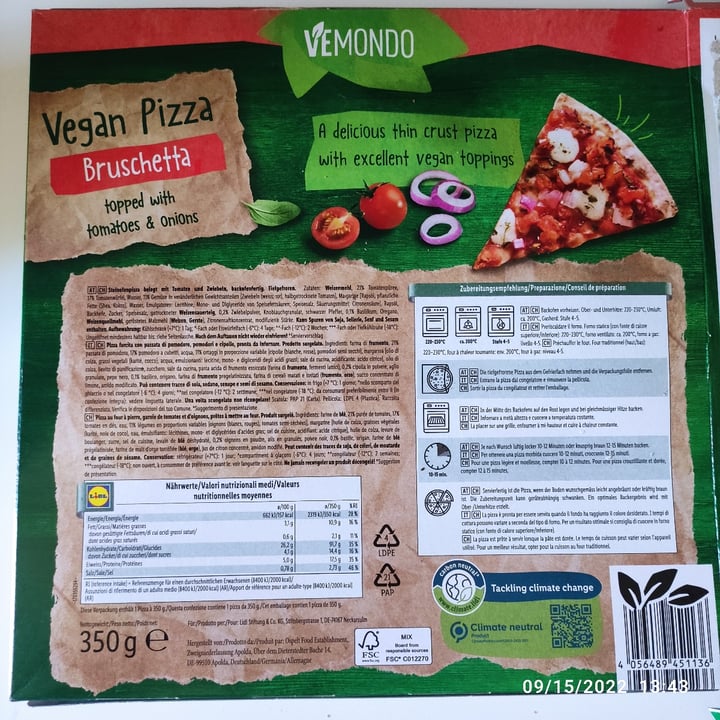 review photo of Vemondo Pizza Bruschetta Con Pomodoro E Cipolla shared by @marumomo on 15 Sep 2022 - review