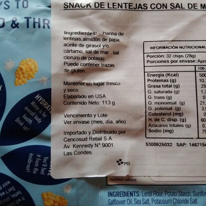 photo of Simply 7 Snacks Lentil Chips (sea salt) shared by @catamartins on  16 Oct 2022 - review