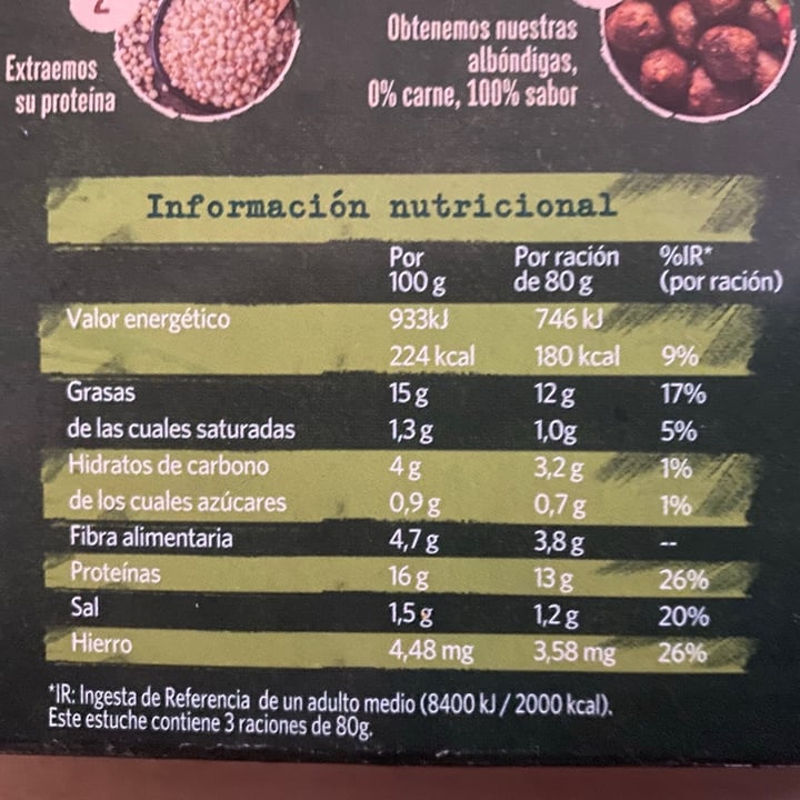 photo of Findus Albóndigas de proteína de guisante shared by @lorenavegana on  24 Mar 2021 - review