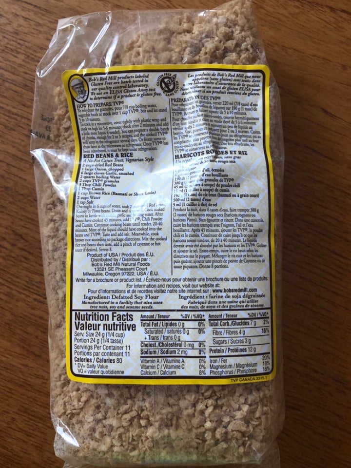 photo of Bob's Red Mill TVP Textured Vegetable Protein shared by @freckles2019 on  21 Aug 2019 - review