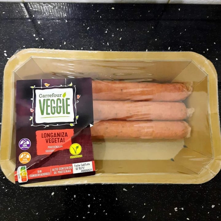 photo of Carrefour  Longaniza Vegetal shared by @lalocadelosgatos8 on  27 Sep 2021 - review