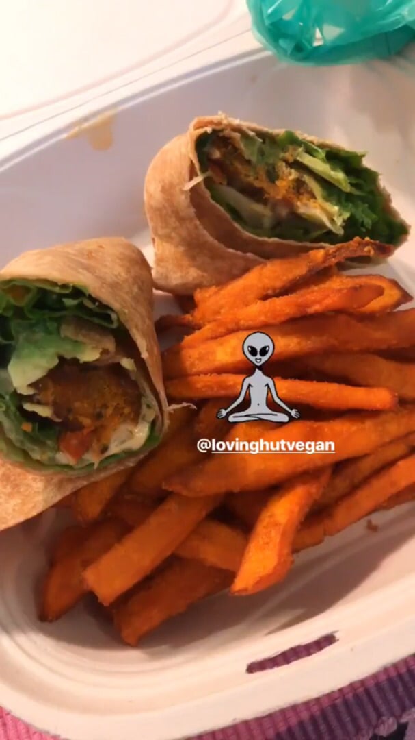 photo of Loving Hut Falafel wrap with sweet potato fries shared by @lizzyinthesky on  22 Jan 2020 - review