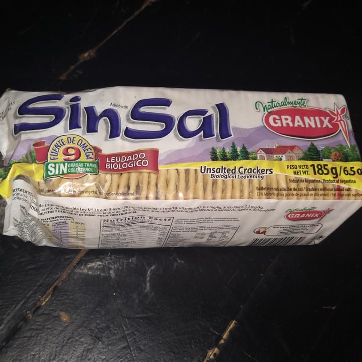 photo of Granix Galletas Crackers con Salvado Sin Sal shared by @pedrovegano on  27 Feb 2021 - review